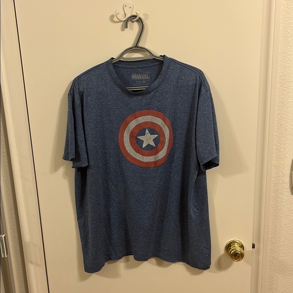 Marvel Blue Captain America Short Sleeve Tee